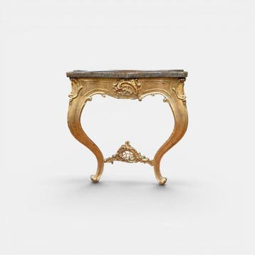 Wandtafel - Hout, Marmer - Console style Louis XVI