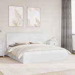 vidaXL Opslag bed met hoofdeinde Wit 180 x 200 cm Bewerkt, Huis en Inrichting, Slaapkamer | Bedden, Verzenden, Nieuw, Wit, Hout