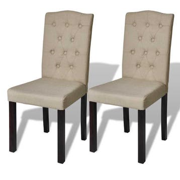 vidaXL Eetkamerstoelen 2 st stof camel, Verzenden, Nieuw