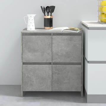 vidaXL Dressoir 70x41x75 cm bewerkt hout betongrijs, Verzenden, Nieuw, 50 tot 100 cm, 25 tot 50 cm
