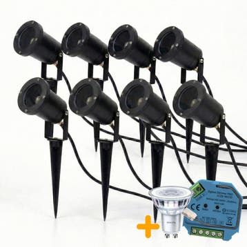 8 Stuks | SMART Prikspots / Tuinspot GU10| Complete set, Nieuw, Ophalen of Verzenden, Netvoeding, Spots