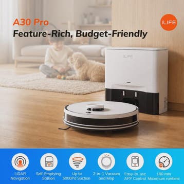 ILIFE A30 Pro Robotstofzuiger met Zelflegstation, 5000Pa Zui, Verzenden, Nieuw