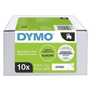 Dymo 2093096 tape zwart op wit 9 mm 10 tapes 40913, Computers en Software, Printerbenodigdheden, Verzenden, Nieuw, Printertape