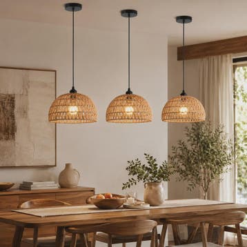 SediaXL Rotan Hanglamp Boho Stijl 30cm - Woven Paper Rope Pl, Huis en Inrichting, Verzenden, Nieuw