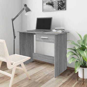 vidaXL Bureau 100x50x76 cm bewerkt hout grijs sonoma, Verzenden, Nieuw