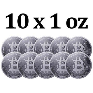 Niue. 2 Dollars 10 x 2023 1oz Niue $2 NZD Bitcoin Silver
