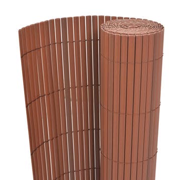 vidaXL Tuinafscheiding dubbelzijdig 90x300 cm PVC bruin, Tuin en Terras, Schuttingen, Verzenden, Nieuw, Kunststof, Minder dan 1 meter