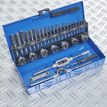 Datona Schroefdraadsnijset 32-delig M3-M12 - Datona - Blauw, Auto diversen, Ophalen of Verzenden, Nieuw