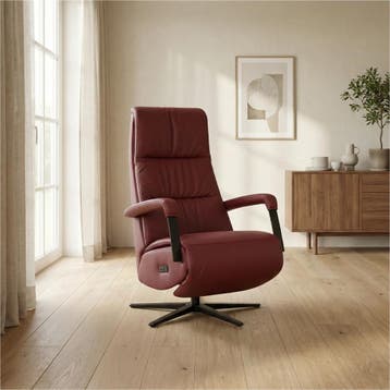 Leren elektrisch relaxfauteuil Core - Massif Rubino, Bohemian, Industrieel, Modern, Scandinavisch, Nieuw, Ophalen of Verzenden