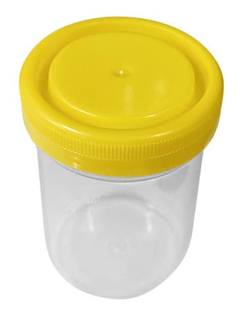Set van 30 monsterpotjes met gele deksel (120 ml, PP plasti, Ophalen of Verzenden, Nieuw