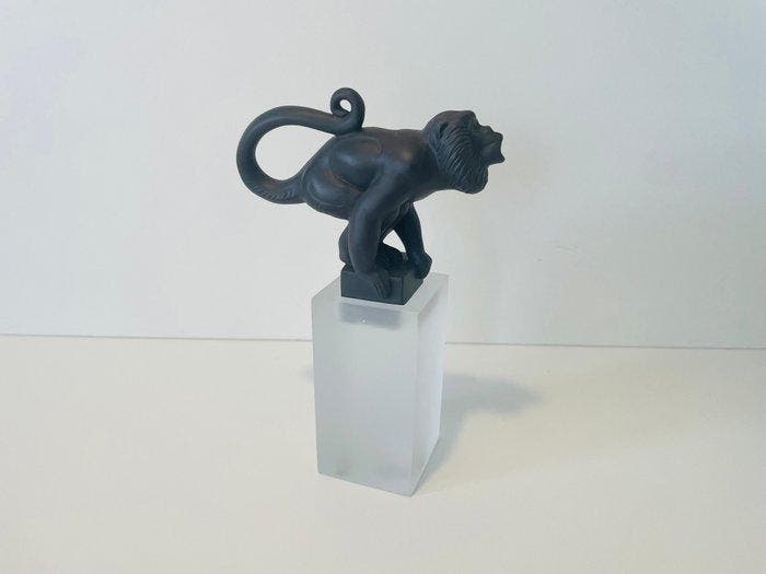 Royal Copenhagen - Figuur - Monkey on pedestal - Biscuit, Antiek en Kunst, Antiek | Glas en Kristal