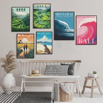 Indonesië Reisposters: Bali, Java, Komodo & Meer - Wanddecor, Verzenden, Nieuw
