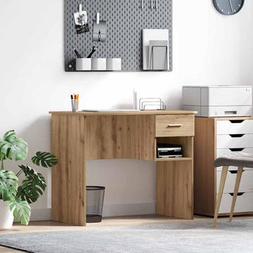 vidaXL Bureau Artisan Eiken 90 x 49 x 75 cm Bewerkt hout, Verzenden, Nieuw