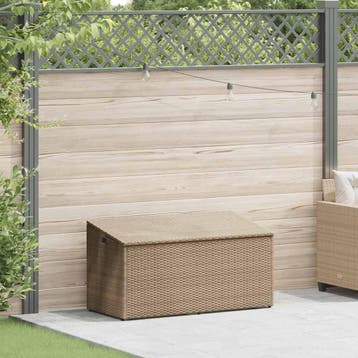 vidaXL Tuinbox beige 110x50x58 cm poly rattan, Verzenden, Nieuw