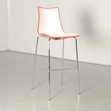 Zebra Scab barkruk, rood / wit, buisframe, Ophalen of Verzenden, Nieuw