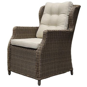 Ibiza dining tuinstoel bruin wicker | naturel mixed weave, Ophalen of Verzenden, Nieuw, Wicker