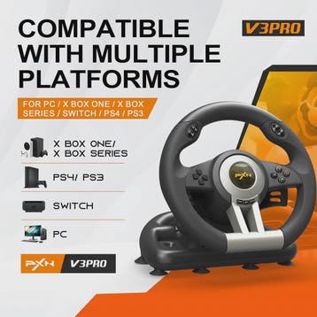 PXN V3 PRO Racing Wheel met Pedalen - 180° USB Stuurwiel voo, Verzenden, Nieuw