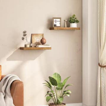 Set van 2 Zwevende Wandplanken – Vintage Bruin met Beugels, Verzenden, Nieuw