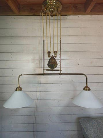 Een prachtige Lampadaire Holland Messing Katrollamp - Lamp -