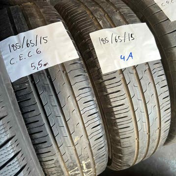 2 x Continental EcoContact 6 185-65-15 Zomerbanden 5,5mm, Auto-onderdelen, Banden en Velgen, Gebruikt, 15 inch, Band(en), Personenwagen