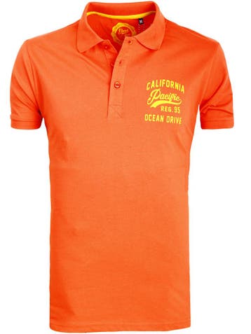 E-bound Polo Shirt Heren Met California Pacific Print Rood, Verzenden, Nieuw, Rood