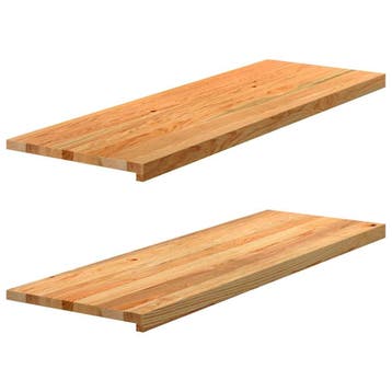 vidaXL Vensterbanken 2 st 120x40x2 cm massief eikenhout, Doe-het-zelf en Verbouw, Kozijnen en Schuifpuien, Verzenden, Nieuw