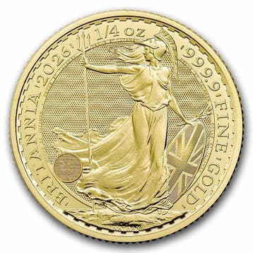 Gouden Britannia 1/4 oz 2026 (King Charles), Verzenden, Overige landen, Losse munt, Goud