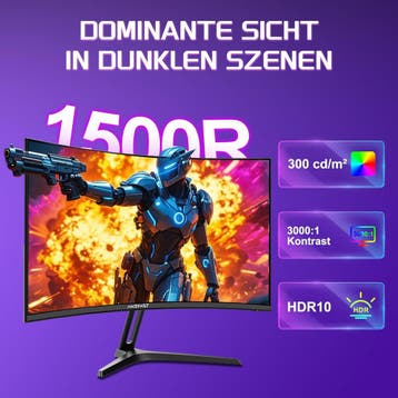 Gaming Monitor - Beeldscherm computer - 24 inch - Curved - 1, Computers en Software, Verzenden, Zo goed als nieuw