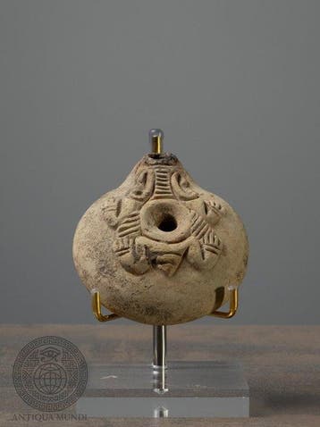 Oud-Egyptisch Clay Oudegyptische Terracotta-kikker-olielamp