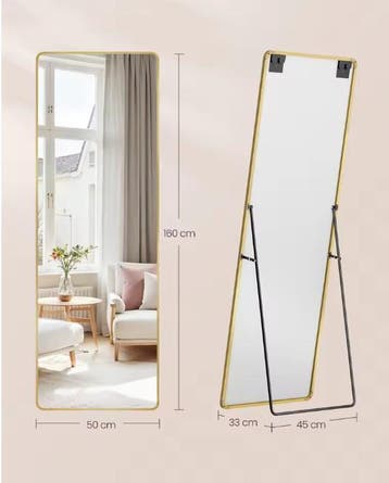 Volledige Lengte Spiegel 160×50 cm met Rechthoekig Frame, Verzenden, Nieuw