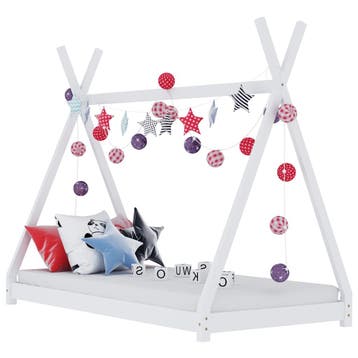 vidaXL Kinderbedframe massief grenenhout wit 90x200 cm, Verzenden, Nieuw