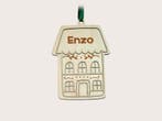Kerstornament - Villa met jouw naam - hout (Eigen & Uniek), Ophalen of Verzenden, Nieuw