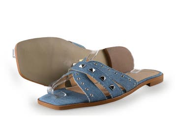 Manfield Slippers in maat 40 Blauw, Slippers, Zo goed als nieuw, Manfield, Verzenden