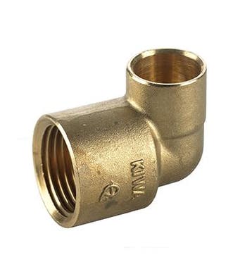 Koper soldeer messing knie, binnendraad-22 mm x ½, Verzenden, Nieuw