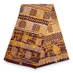 Afrikaanse stof - Geel Bogolan PO-5012 - Poly - 1 yard, Hobby en Vrije tijd, Stoffen en Lappen, Ophalen of Verzenden, Nieuw