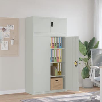 vidaXL Archiefkast 90x40x180 cm staal lichtgrijs, Verzenden, Nieuw