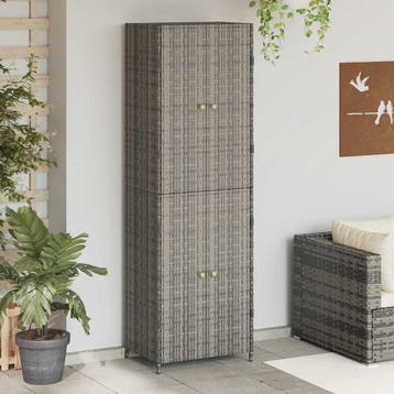 vidaXL Tuinkast 59x40x180 cm poly rattan grijs, Verzenden, Nieuw