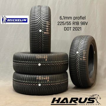 225/55/18 98V Michelin 4seizoensbanden 6,1mm profiel 4X, 18 inch, Gebruikt, Ophalen of Verzenden, All Season
