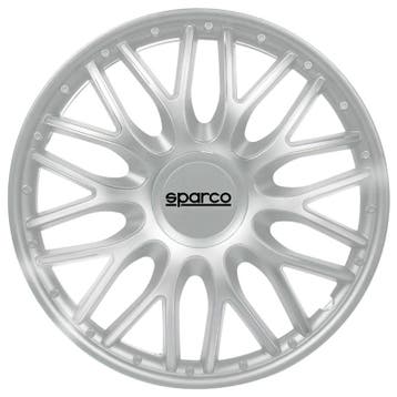 4-Delige Sparco Wieldoppen  Roma 16-inch zilver, Auto diversen, Wieldoppen, Verzenden, Nieuw
