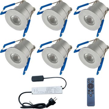 LED Veranda Spot Complete Set - Velvalux - 6 Stuks - 3W -, Ophalen of Verzenden, Nieuw, Overige fittingen, Plafondspot of Wandspot
