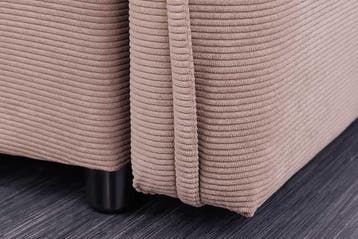 Design slaapbank APARTMENT 215cm taupe corduroy 3-zits bank, Ophalen of Verzenden, Nieuw