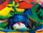 Kunstdruk Franz Marc - Blaues Pferdchen 80x60cm, Verzenden, Nieuw
