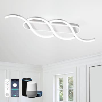 LED Plafondlamp met Afstandsbediening/App - 40% Korting, Ophalen of Verzenden, Zo goed als nieuw, Metaal