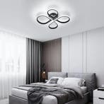 Bloemvormige LED plafondlamp 45W koel wit zwart, Verzenden, Nieuw
