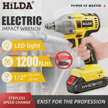 HILDA 1/2" Brushless Slagmoersleutel - 1200 Nm Krachtige Acc, Verzenden, Nieuw