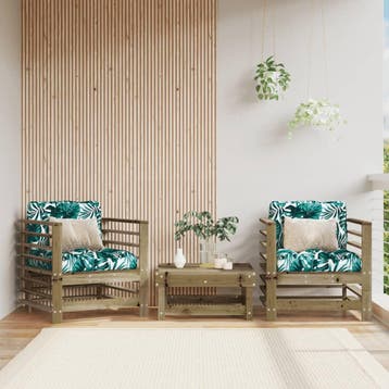 vidaXL Tuinstoelen 2 st geïmpregneerd hout, Verzenden, Nieuw, Tuinset