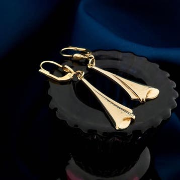 Gouden oorhangers; 14 karaat (Oorbellen), Sieraden, Tassen en Uiterlijk, Ophalen of Verzenden, Gebruikt, Goud, Goud