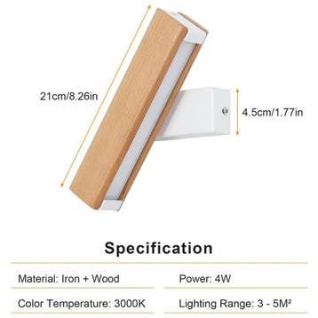 Magnetische Wandlamp 4W LED Warm Wit Draaibaar, Verzenden, Nieuw