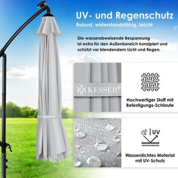 Zweefparasol - Tuinparasol - Parasol 250 cm - Met voet - Met, Verzenden, Zo goed als nieuw
