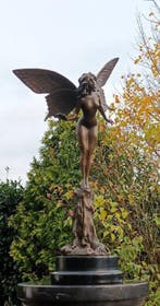 sculptuur, bronzen sculptuur ,,fairy,, 49 cm - 49 cm - brons